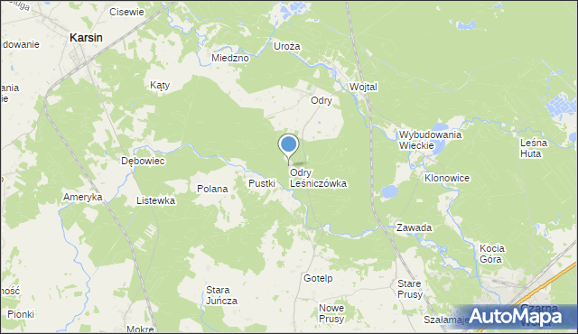 mapa Odry Leśniczówka, Odry Leśniczówka na mapie Targeo